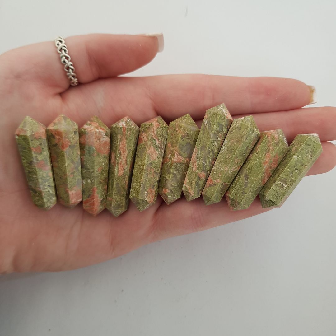 Unakite Dt Wand Mini - 10pc Unakite Dt Wand Mini - 10pc